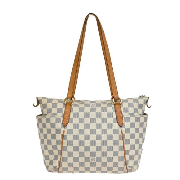 LOUIS VUITTON Totally PM Shoulder Bag Damier Azur Leather White - Picture 3 of 16
